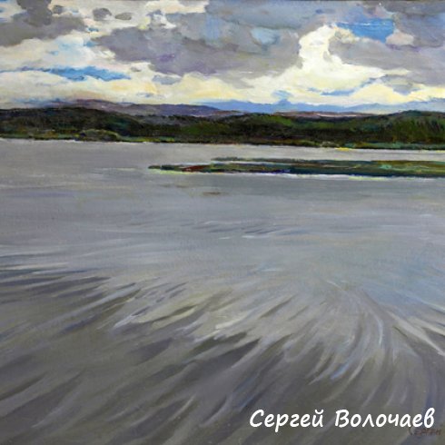195_Озеро. 2009. Картон, масло. 50 х 70