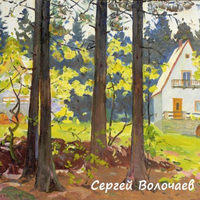 047_Шумава. Дачи. 1980. Картон, масло. 50 х 65