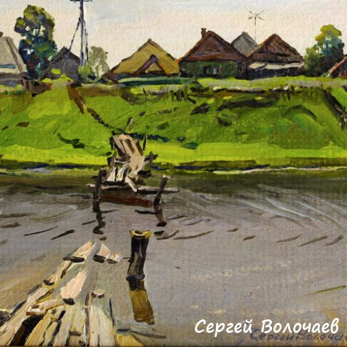 082_Чертов мост у деревни Починок. 1984. Картон, масло. 18,5 х 24,5