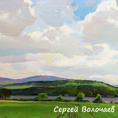 107_Солнце сквозь тучи. 1987. Картон, масло. 39,5 х 49,5