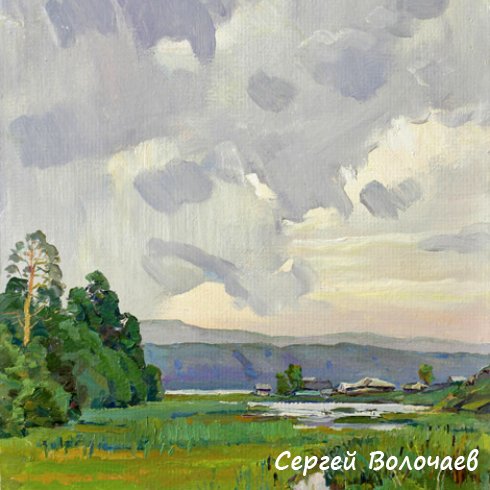 124_Болотце. 1988. Картон, масло. 49 х 39