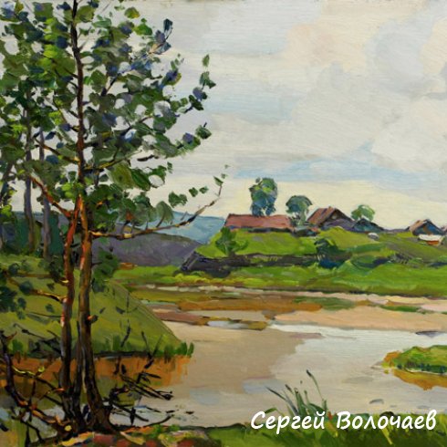 134_Затишье. 1989. Картон, масло. 40 х 50