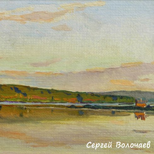 159_Золотой закат. 1991. Картон, масло. 20 х 30