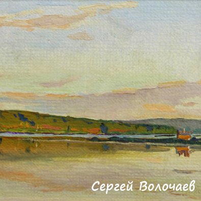 159_Золотой закат. 1991. Картон, масло. 20 х 30