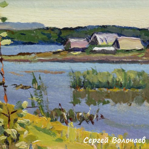 166_Голубой день. 1994. Картон, масло. 12,3 х 17,3