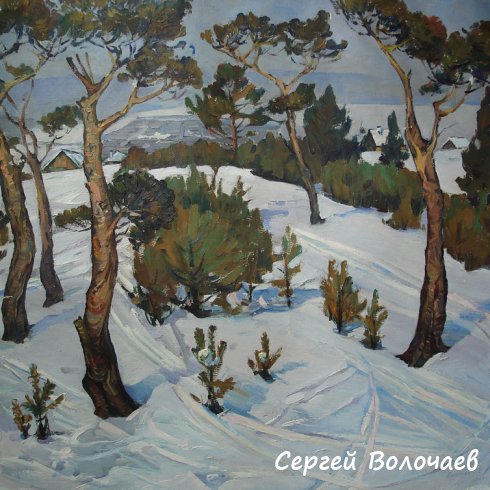264_(30). Лыжня. 1969г. Х.м., 92х81см