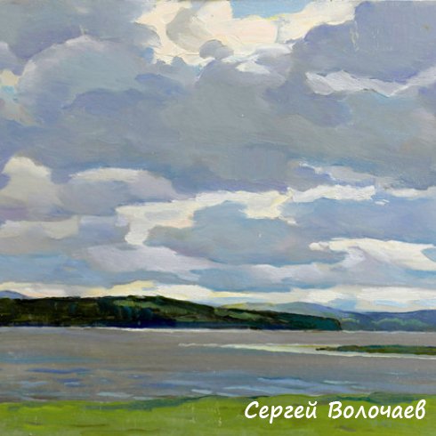 66_Облачный день. 1982. Картон, масло. 25 х 35