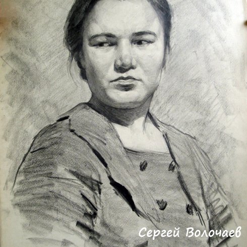 268_Портрет1955г.Бум.кар.,60х42 см