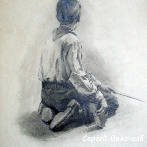 278_ Учебная работа. 1955г. Бум кар., 42х60см