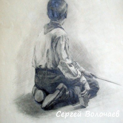 278_ Учебная работа. 1955г. Бум кар., 42х60см